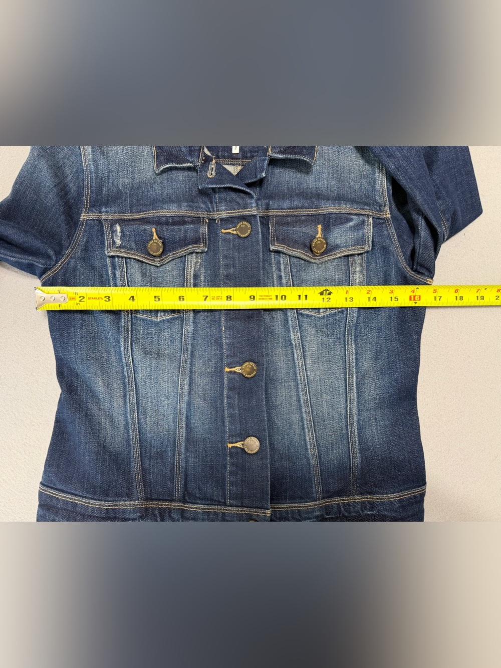 Paige Denim Jacket Small Women’s Blue Slim Fit Short Buttons - Picture 10 of 11